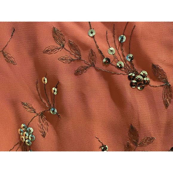 Pearl by Georgina Chapman of Marchesa Peach Gold  Beaded Embellished Dress 12 - Picture 13 of 16